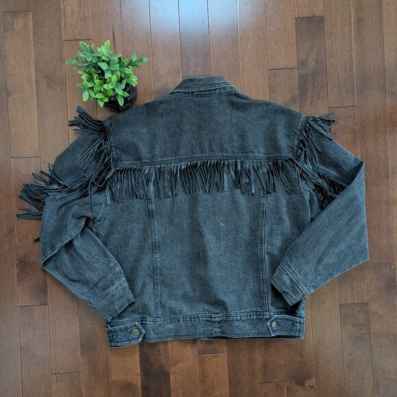 JEFF HAMILTON VINTAGE 1980s FRINGE DENIM JACKET - Picture 7 of 7